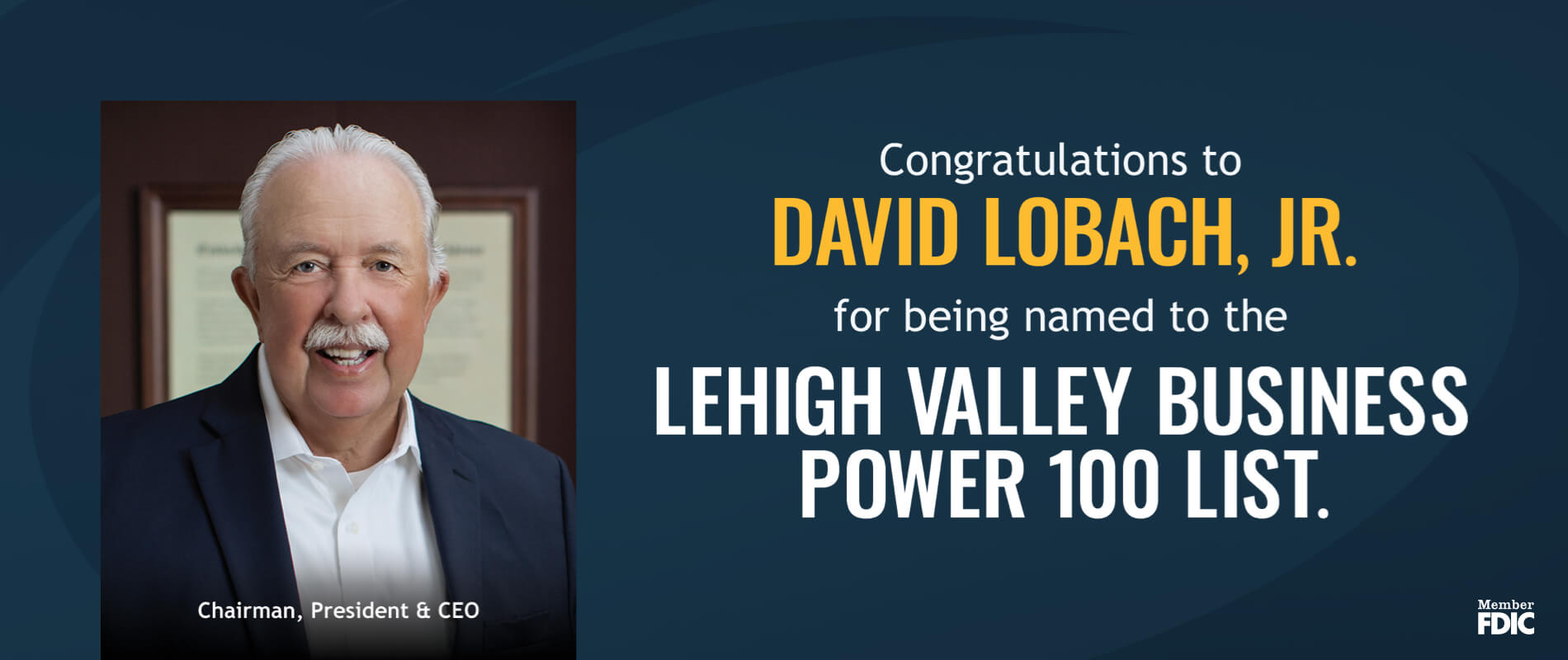 Congratulations to DAVID LOBACH, JR.